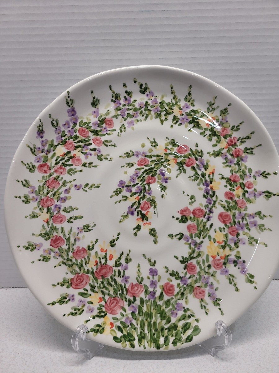 Tabletops Spring Garden Dinner Plate Hand Painted Floral 11
