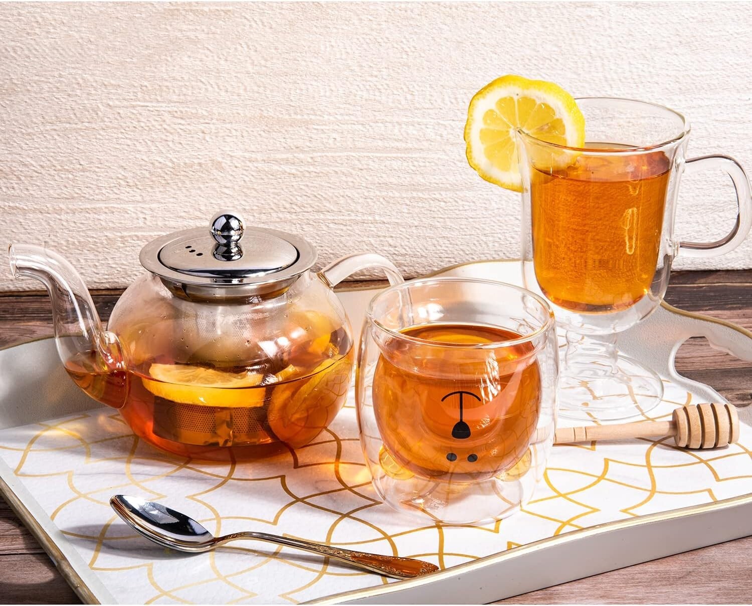 Glass Teapot with Infuser for Loose Tea. Herbal Tea. 20 fl oz (600 ml)