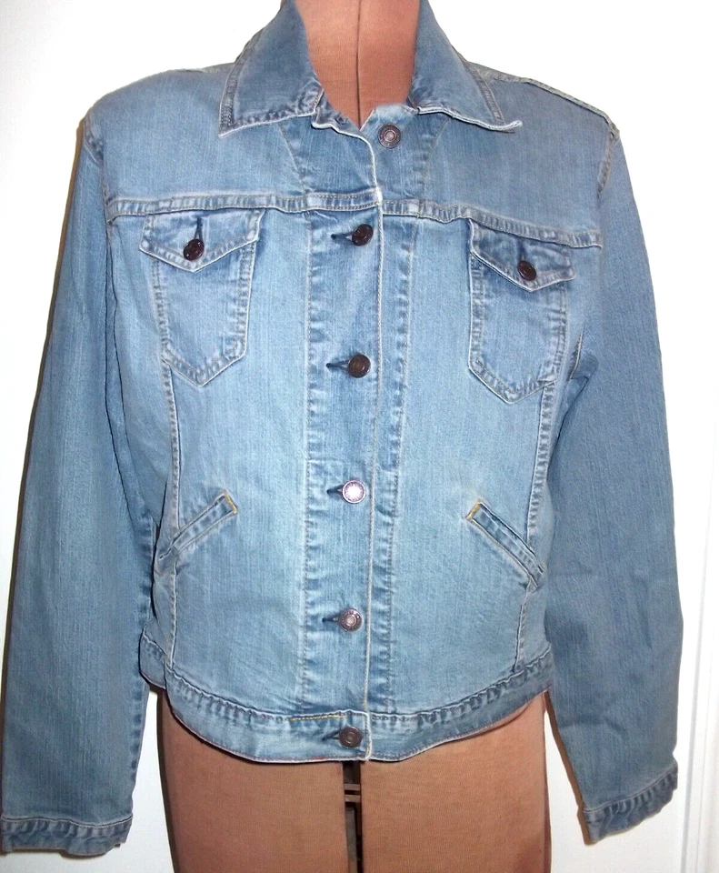 LEVI STRAUSS SIGNATURE Vaqueros Azul Denim Manga Larga MEZCLA Botón CHAQUETA/Talla L Foto 3 de 4