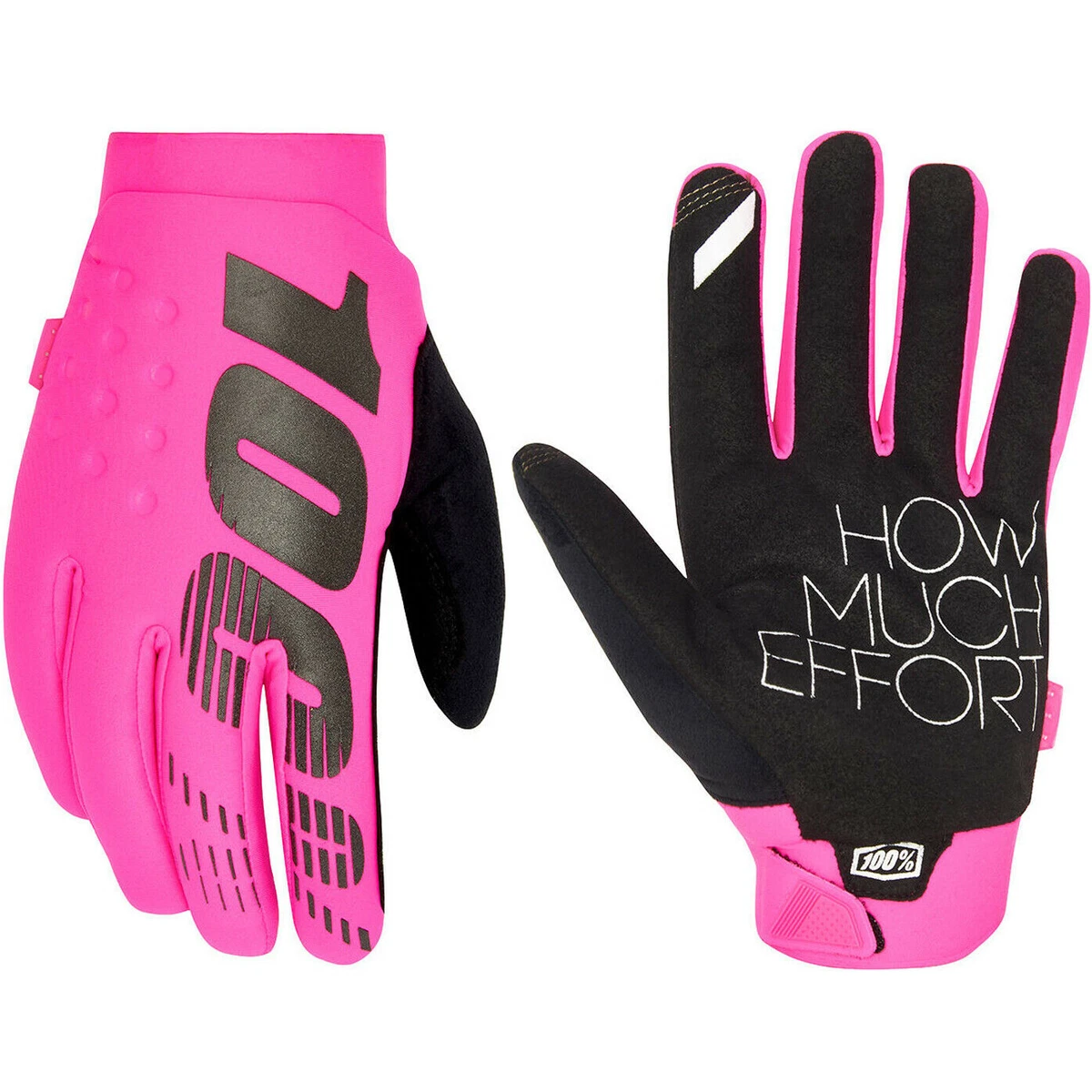 Guantes Motocross Invierno 100% Brisker Neon Pink