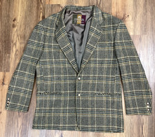 Vintage Structure Le Collezioni Wool Blend Tweed Plaid Blazer Jacket Academic L