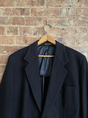 Vintage Paul Smith Mens Jacket, Sz 42, Navy Blue 100% Heavy Wool