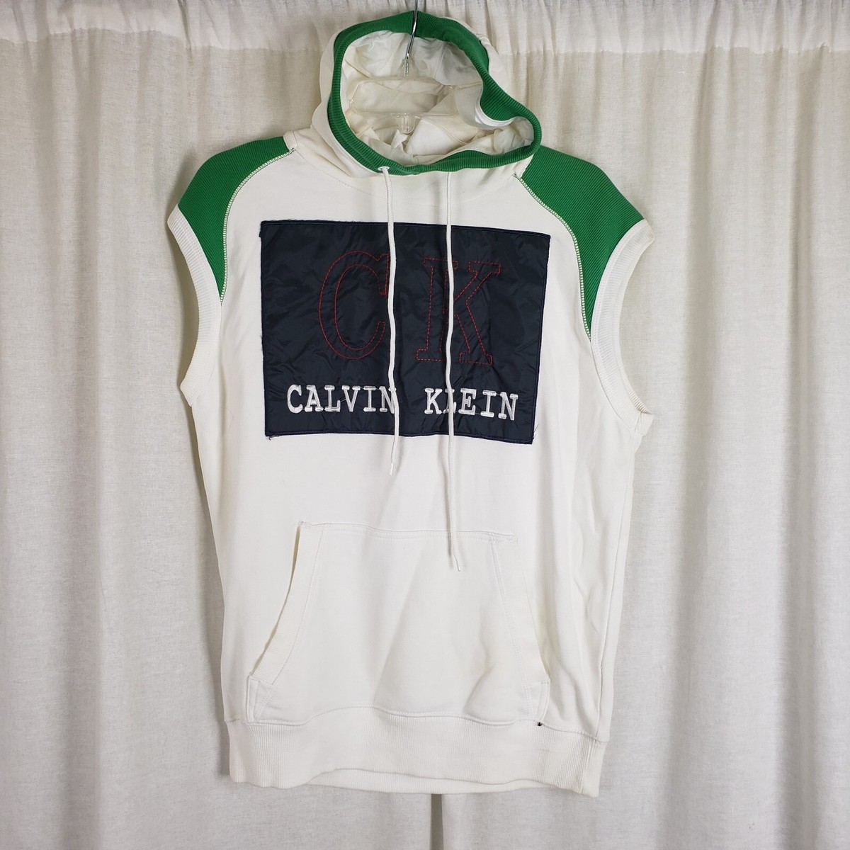 Vintage Calvin Klein Jeans Spell Out Colorblock Hoodie Sweatshirt
