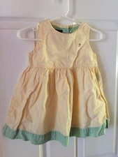 Tommy Hilfiger Girls Dress Size 12-18 Months Baby Easter Spring Summer Plaid EUC
