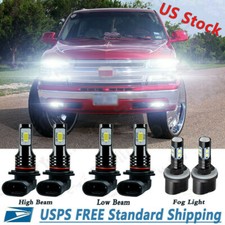 Led Headlights Fog Lights Bulbs Kit For Chevy Silverado 1500 2500 Hd 1999-2002