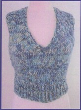 Dawn Brocco Knitting Pattern 93 Chill-Chaser Vest Women 35 "-44 " Quick  Easy