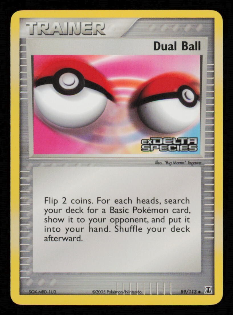 Pokemon Card Dual Ball 89/113 ex Delta Species Reverse Holo Foil Vintage LP 2005