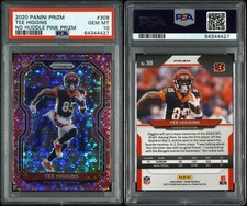 PSA 10 2020 Panini Prizm Prizms No Huddle Pink #308 Tee Higgins RC 6/15 POP4