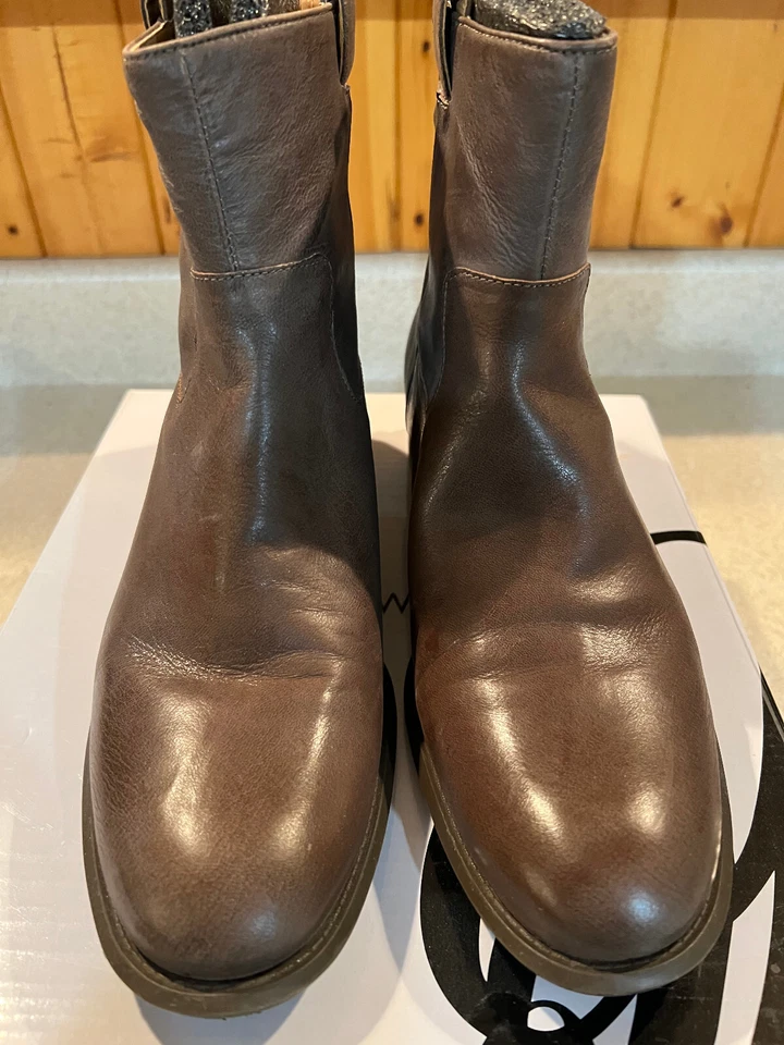 Botas de Cuero Nine West Nwjareth Gris Marrón EE. UU. 10 NUEVAS CAJA ORIGINAL Foto 4 de 4