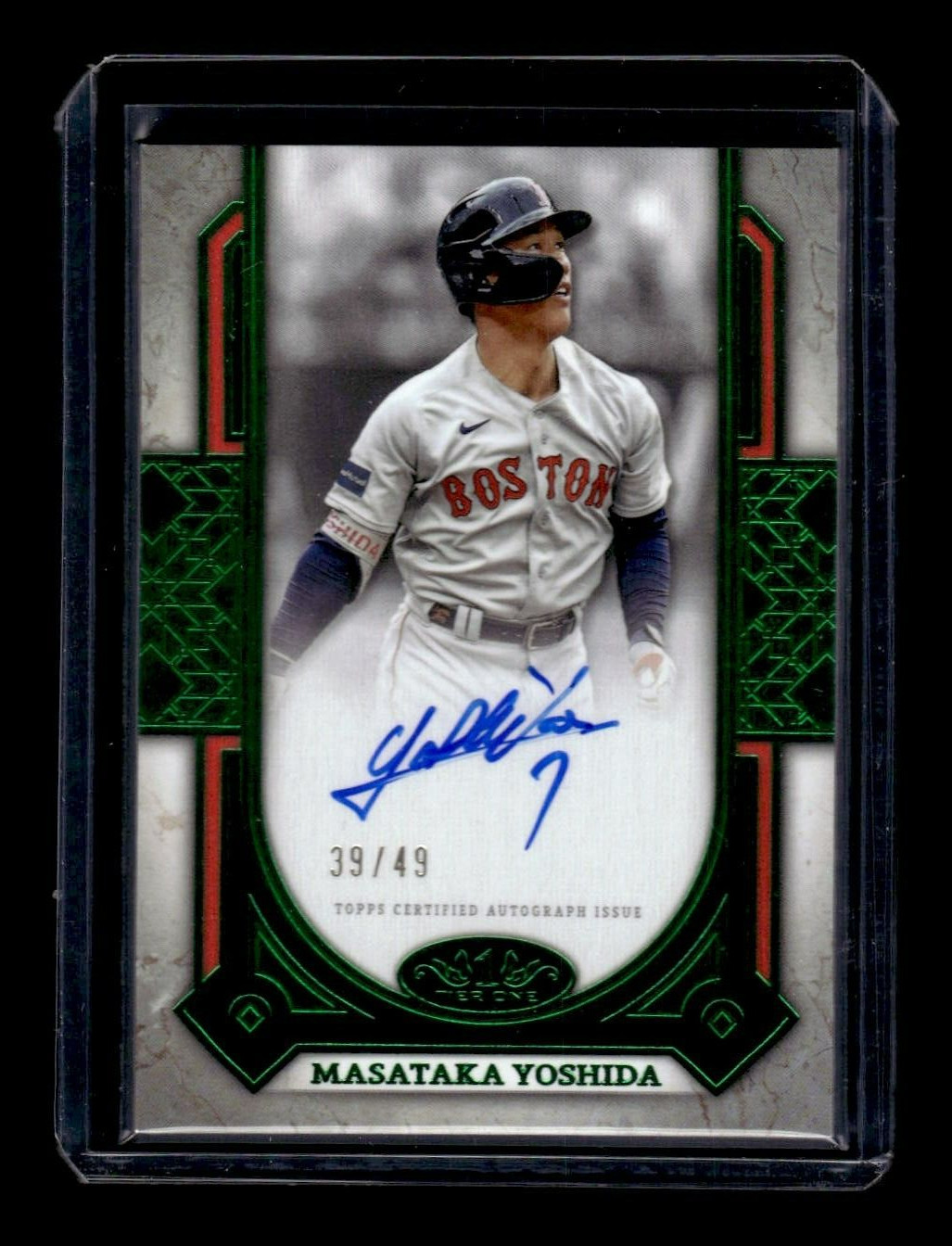 MASATAKA YOSHIDA 2024 TOPPS TIER ONE #PPA-MY GREEN AUTO /49 - BOSTON RED SOX