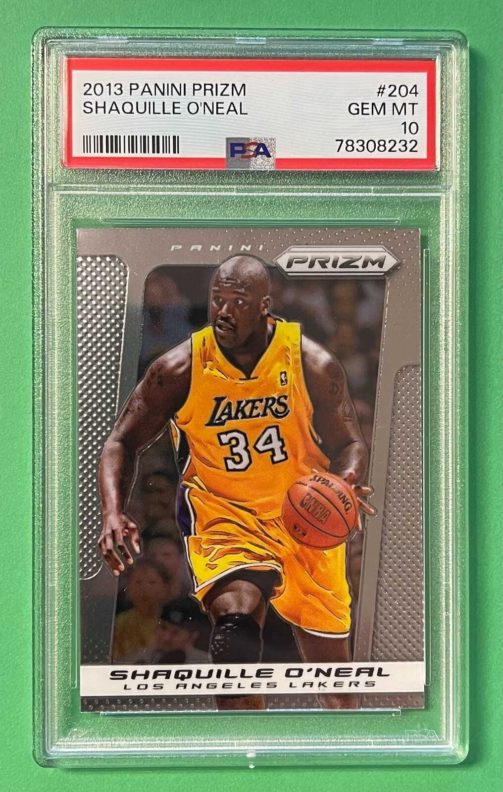 2013-14 PANINI PRIZM SHAQUILLE O'NEAL #204 PSA 10 GEM MINT LAKERS