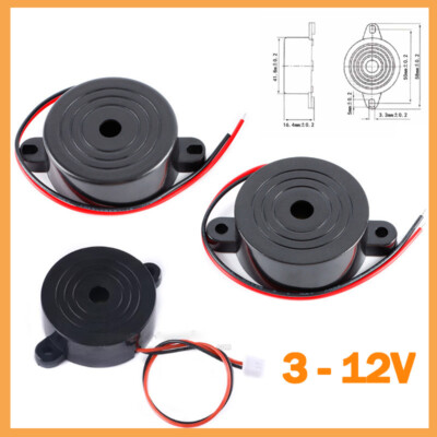 Piezo Buzzer Summer 3-24V 12V 100dB Dauerton Signalgeber Piepser Alarm Aktiv