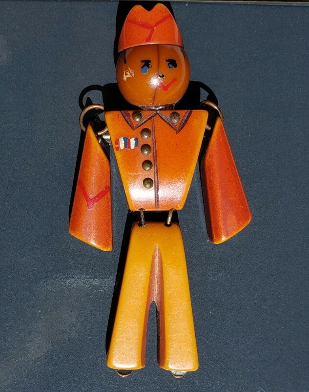 ベークライト ロボット ブローチ vintage