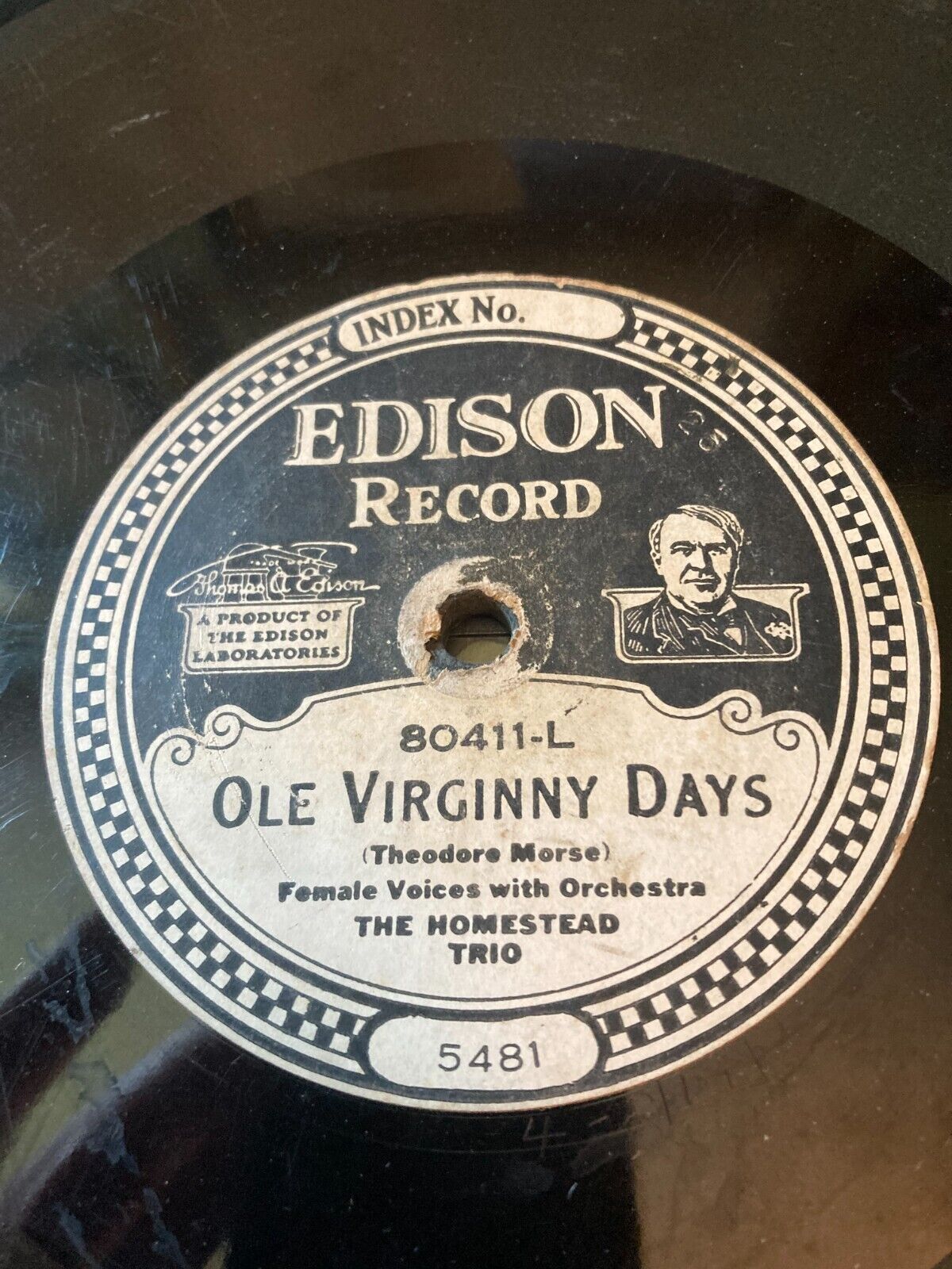 Edison Diamond Disc Record 80411 "Ole Virginny Days" Homestead Trio eBay