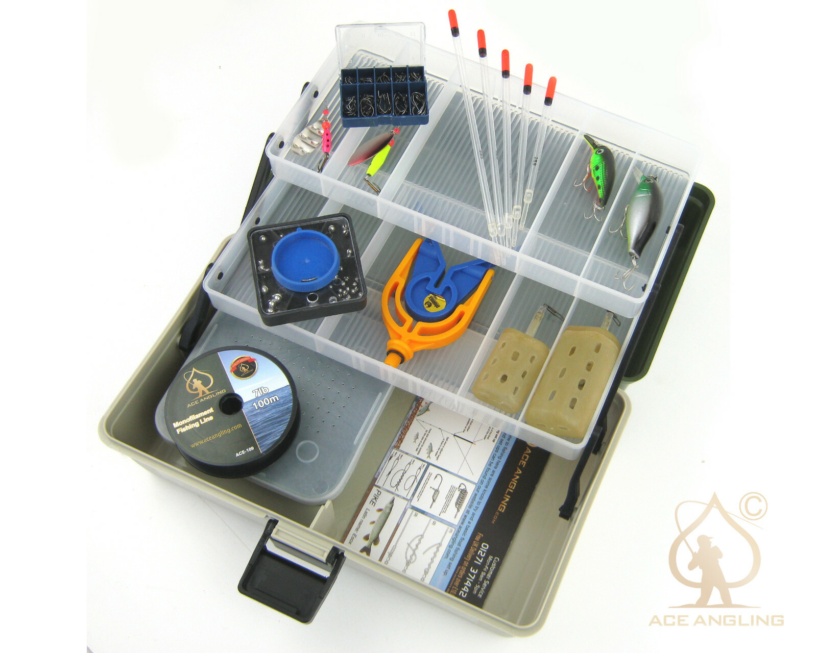 Coarse Fishing Tackle Box Gift Set. Includes Hooks, Floats, Weights