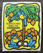 Mello Smello Coconut Scratch  Smell sniff Sticker, VIntage. Strong scent 