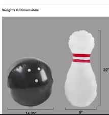 Kids Giant Huge Inflatable Bowling Set 22 In Tall Pins and Ball Indoor Outdoor