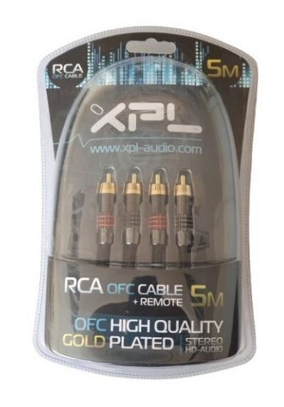 Cavo RCA-RCA XPL 5+5mm 5m con remote - Hi-Quality OFC doppia schermatura