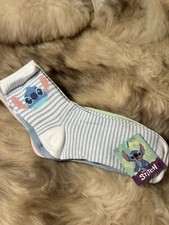 NWT Disney Pack Of 5 Pairs Of Capri Socks - Shoe Sz 4-10 - Stitch