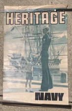1973 Government Issue Heritage US Navy Sailor Recruitment Poster 38x24”vintage