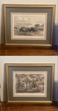 Pair Wilhelm Heine Lithographs from The Narrative (1850s) Napha & Simoda Japan