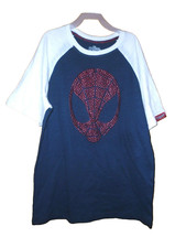 Boy's XL 14/16 Spider-Man Face T-Shirt Short Sleeve Blue  White New
