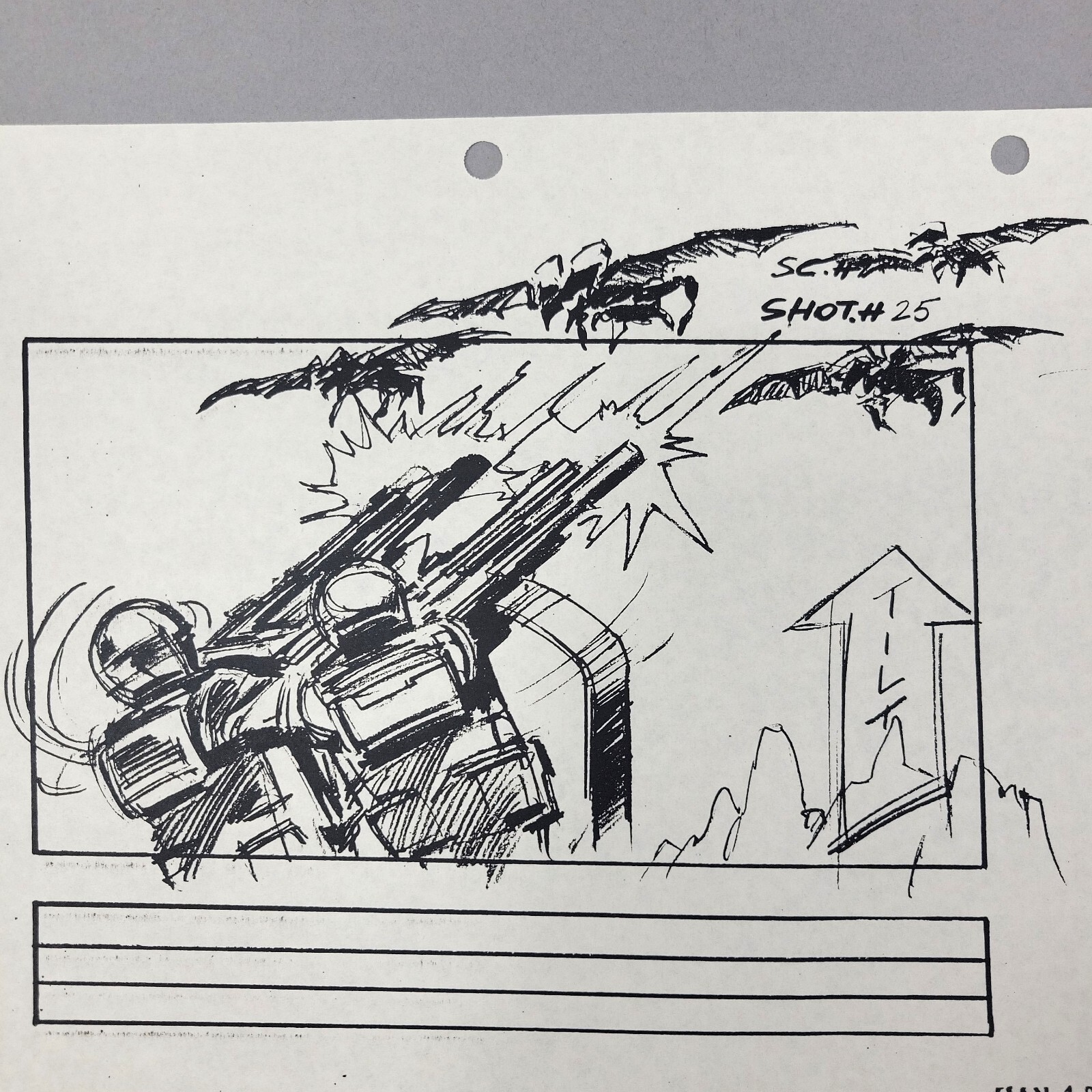 Image 3 of Starship Troopers - Production Used Storyboard, Soldiers Fire on Bugs, COA Prop