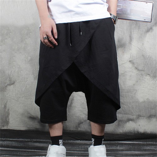 Men Hip Hop Shorts Irregular Below Knee 