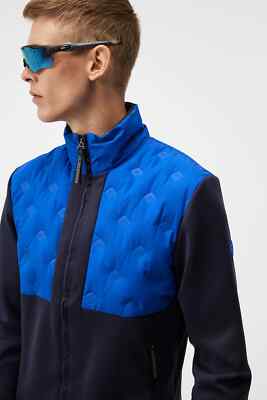 J Lindeberg Men's Ross Hybrid Golf Ski Jacket AMOW09063 O316 Blue