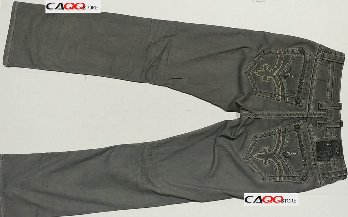 NEW ROCK REVIVAL TRENTON STRAIGHT = 33 X 32 STRETCH OLIVE