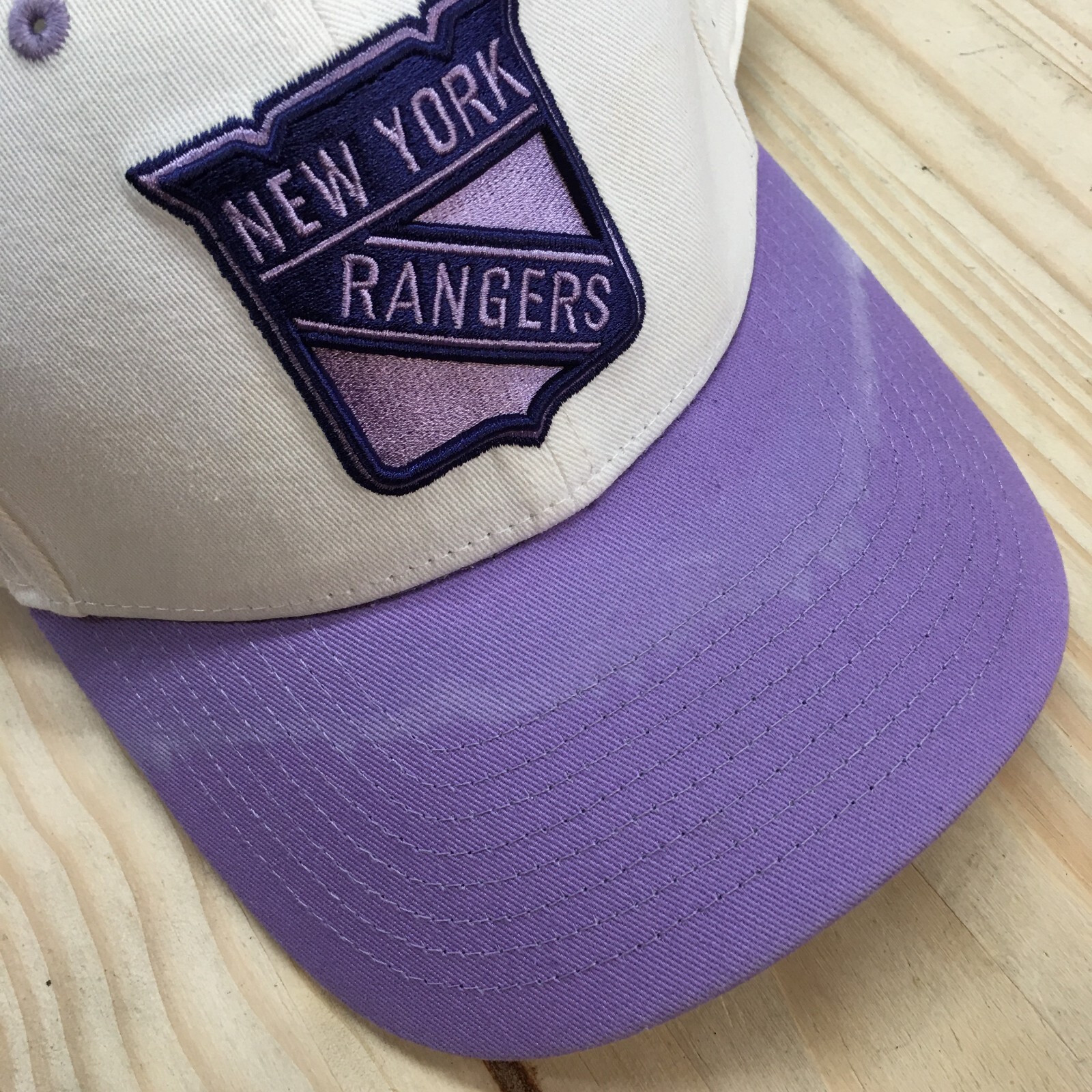 New York Rangers Road 13 NHL Baseball Cap Hat Mens White Purple OS