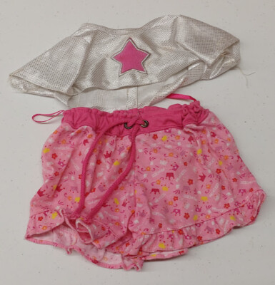BUILD A BEAR BABW Silver Pink Star Shirt Princess shorts OUTFIT CLOTHES Lot