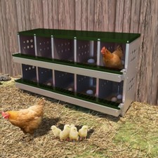 10 Compartments Chicken Nesting Box for Laying Eggs Roll Away Chicken Laying Box