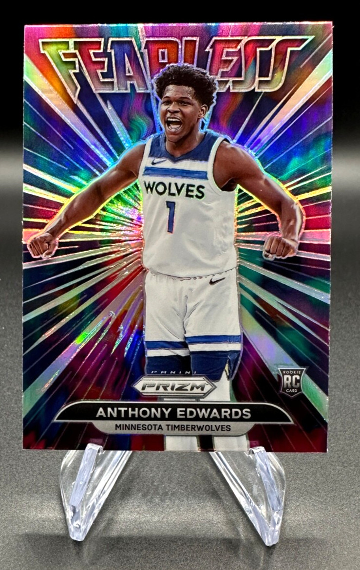 Anthony Edwards 2021-22 Panini Silver Prizm Fearless Insert Rookie Card RC # 15