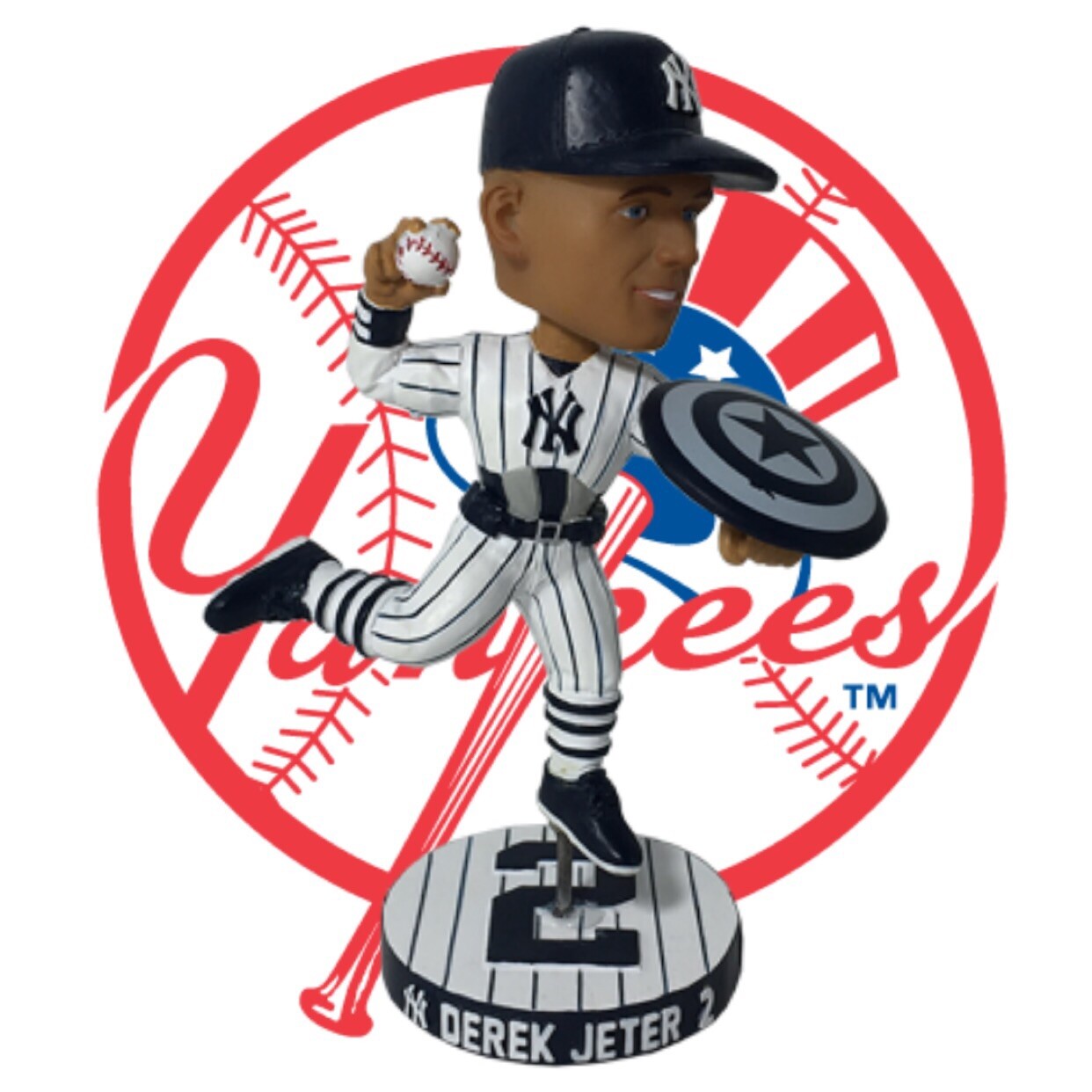 2023 DEREK JETER CAPTAIN AMERICA NEW YORK YANKEES SGA BOBBLEHEAD STADIUM  6/23/23