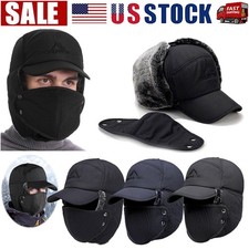 1/2 Men Fur Ear Flap Trapper Hat Aviator Snow Windproof Thermal Warm Skiing Hats
