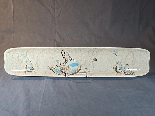 Vintage MCM Pottery -  RED WING "Bob White" Bread Tray - Beautiful!