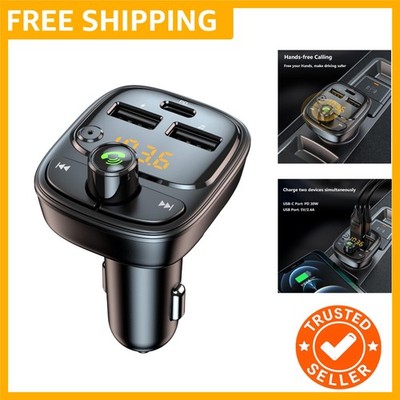 All-in-One Bluetooth FM Transmitter & Charger - High Definition Audio Receiver