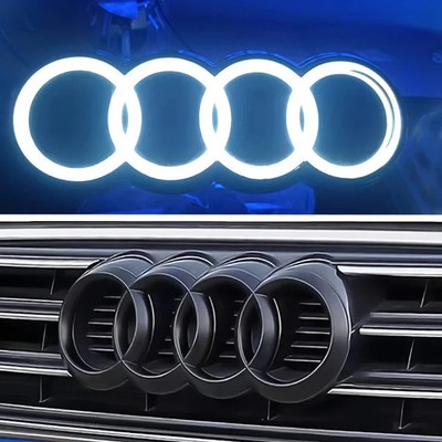 Audi LED Grill Emblem Logo Licht Schwarz Silber Frontgrill A3 A4 A5 A6 A7 A8 Q3