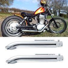 2x 20'' Auspuff Endtopf Schalldämpfer Chrom Turn Out für Suzuki LS 650 Savage