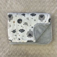Parent's Choice Gray White Tan Lamb Sheep Baby Blanket Stars Clouds