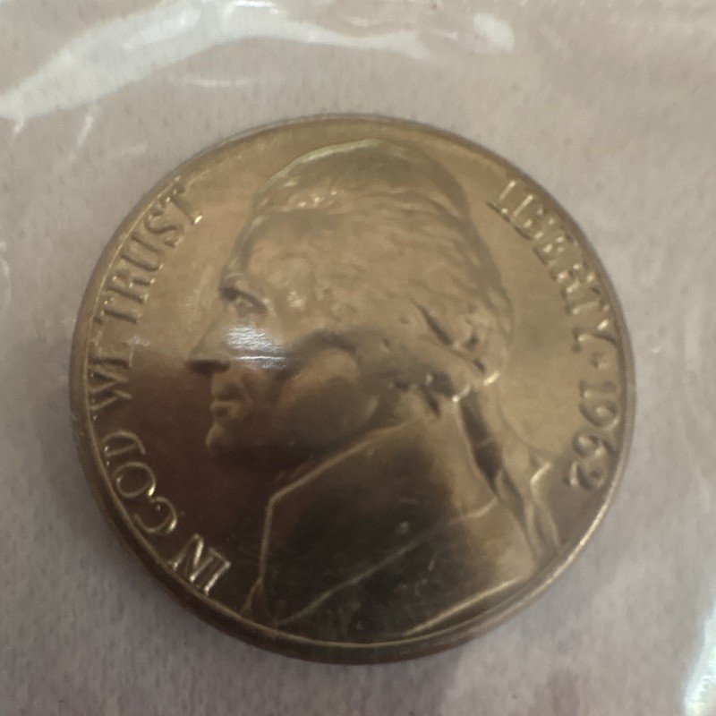 1962-D Jefferson Nickel 5C Business Strike Denver Variety D KM#A192