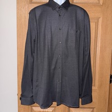 Ted Baker London Men  s Size 7 NWT Long Sleeve Dress Shirt Button Down Dark Grey.