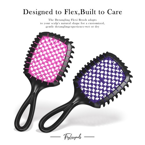Detangler Brush – 4 Pack Vented Hair Brush for Wet/Dry Hair – Easy, Pain-Free... - Picture 6 of 8