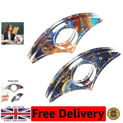 2 Pcs Book Page Holder for Reading, Aesthetic Resin Thumb Ring Page Holder, Hand