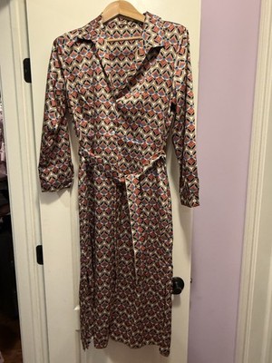 Intrend max mara Geometric Print Collared Midi Dress 100% Polyester 46