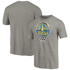 Men's Gray Chicago Sky Distressed Team Tri-Blend T-Shirt