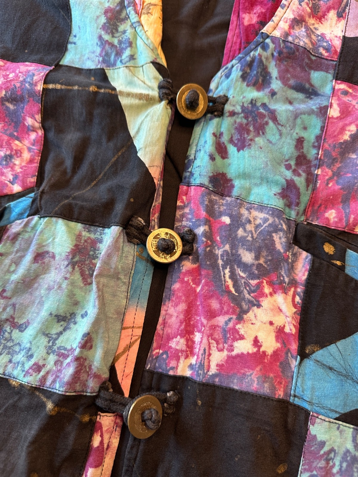 NATIVEWEAR DESIGNS JACKET WOMENS M PATCHWORK TIE … - image 7