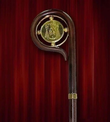 Wood CROZIER Polish Staff Crosier Bishop Quality Craftsmanship, 72'' Christmas U