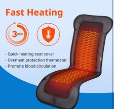 Heated Seat Cushion With Fast Heating For Full Back In Winter With Pu Leather